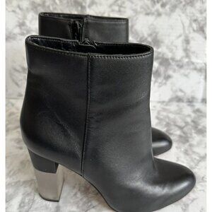 ENZO‎ ANGIOLINI Womens Size 7 Black Leather Ankle Bootie Heeled Boot